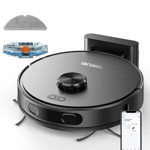 Black Robotic Vacuum Cleaner